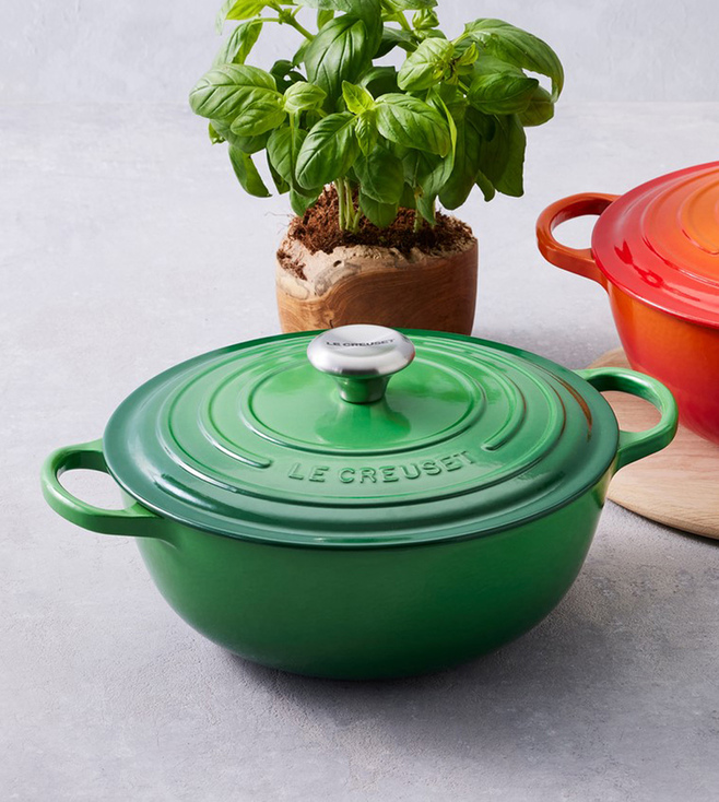 GREEN CAST IRON BIS ROUND CASSEROLE