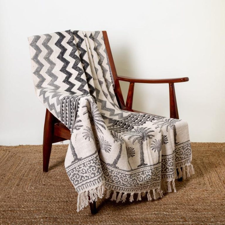 Zig Zag Handblock Printed Throw
