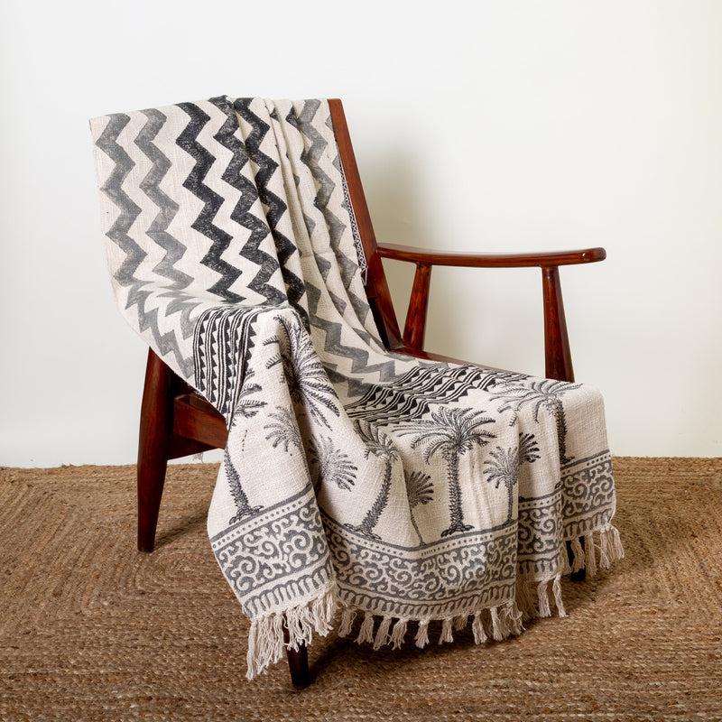 Zig Zag Handblock Printed Throw