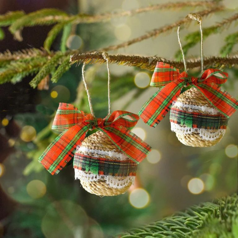 Banana Fibre Baubles Christmas Ornament