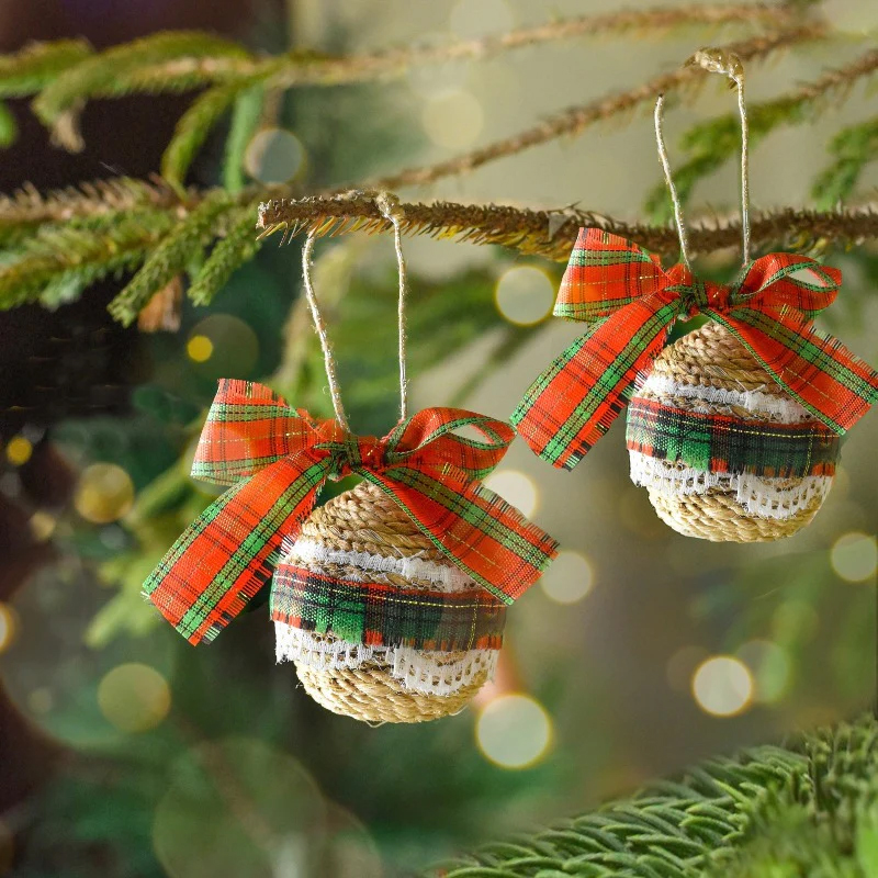 Banana Fibre Baubles Christmas Ornament