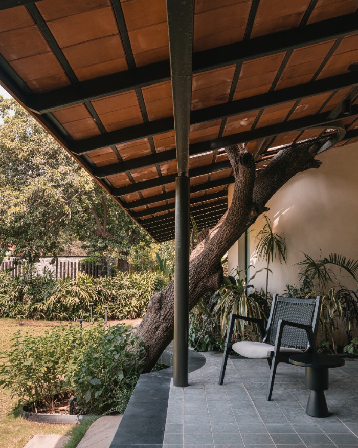 The home is filled with inside-outside spaces for slow conversations and insightful thoughts; Photography by Ishita Batra