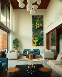 Wrapped by clean lines and natural textures, this is a nook that serves major décor goals, by blending modern geometry with garden-esque calm; Photography by Jainee Gusain
